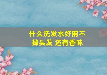 什么洗发水好用不掉头发 还有香味